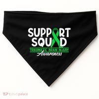 Cancer Support Awareness Squad I TBI Traumatic Brain Injury USA-Made Doggie Bandana thumb 0
