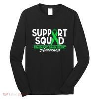 Cancer Support Awareness Squad I TBI Traumatic Brain Injury Long Sleeve Shirt thumb 0