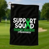 Cancer Support Awareness Squad I TBI Traumatic Brain Injury Golf Towel thumb 1