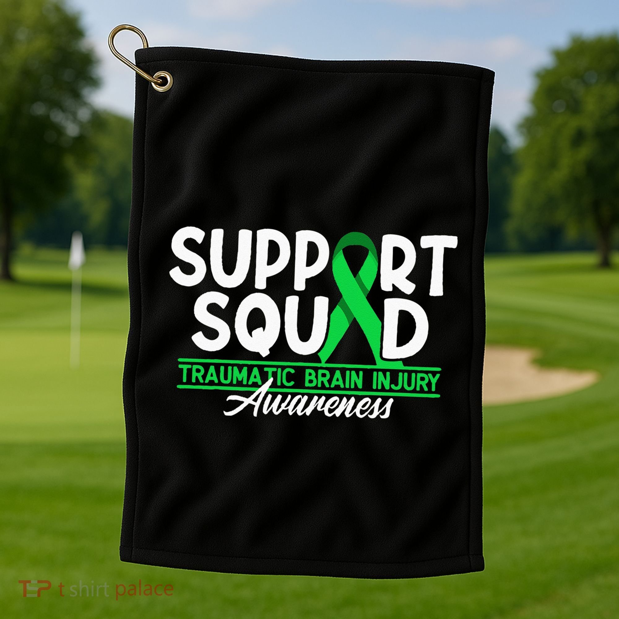 Cancer Support Awareness Squad I TBI Traumatic Brain Injury Golf Towel