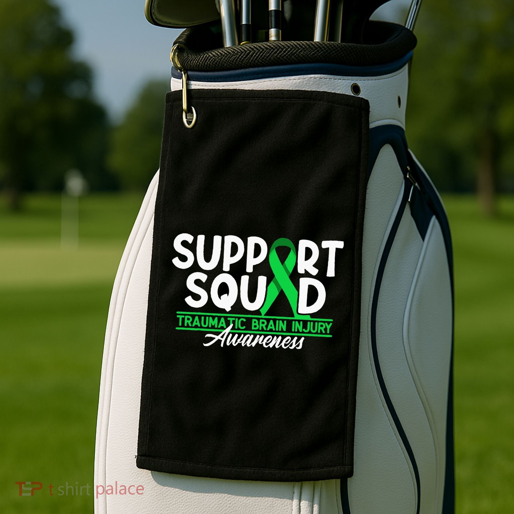 Cancer Support Awareness Squad I TBI Traumatic Brain Injury Golf Towel