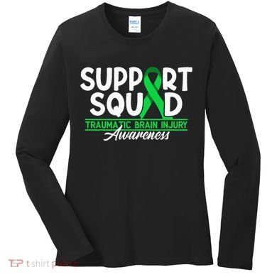 Cancer Support Awareness Squad I TBI Traumatic Brain Injury Women's Long Sleeve Shirt