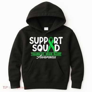 Cancer Support Awareness Squad I TBI Traumatic Brain Injury Kids Hoodie