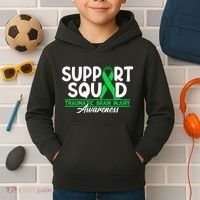 Cancer Support Awareness Squad I TBI Traumatic Brain Injury Kids Hoodie thumb 2