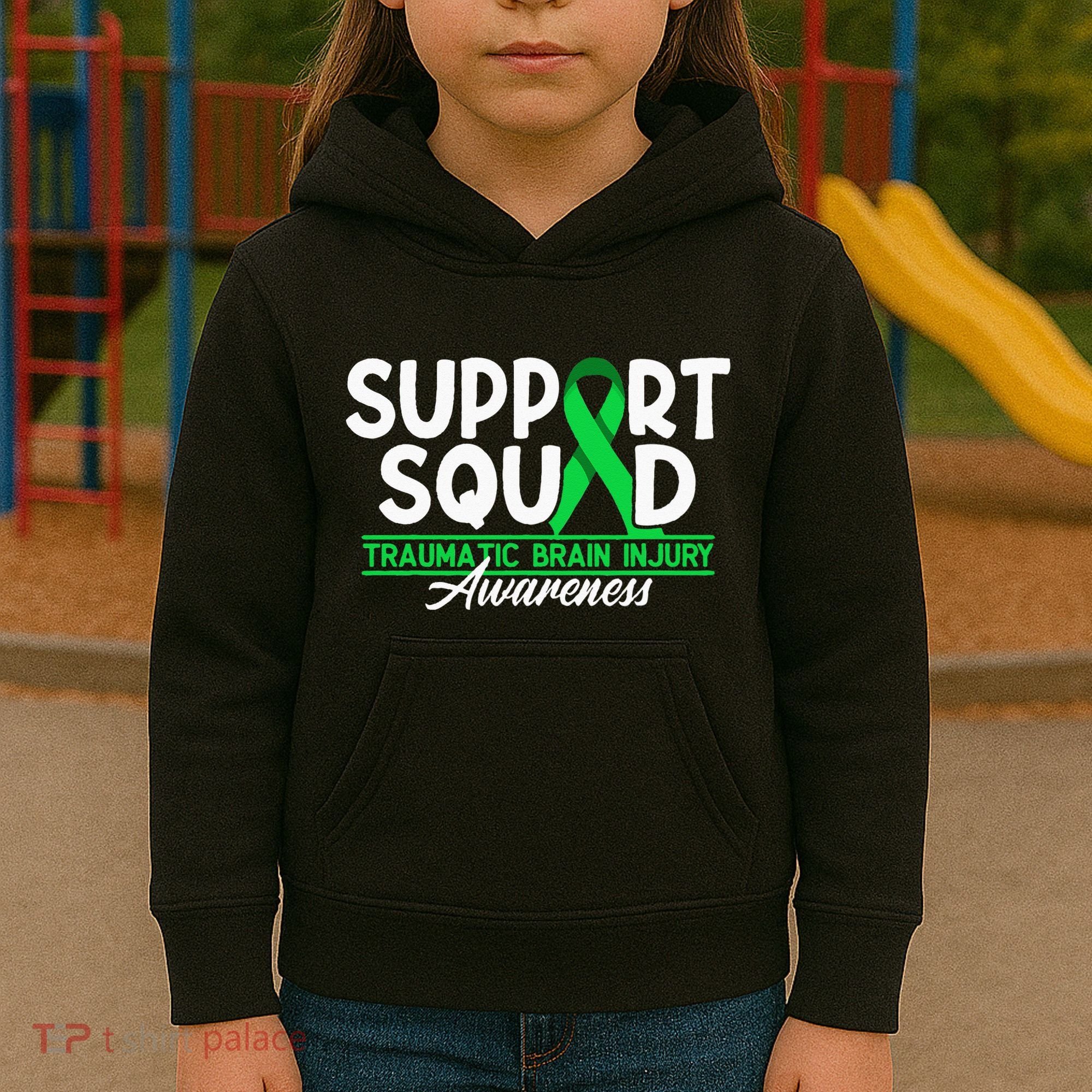 Cancer Support Awareness Squad I TBI Traumatic Brain Injury Kids Hoodie