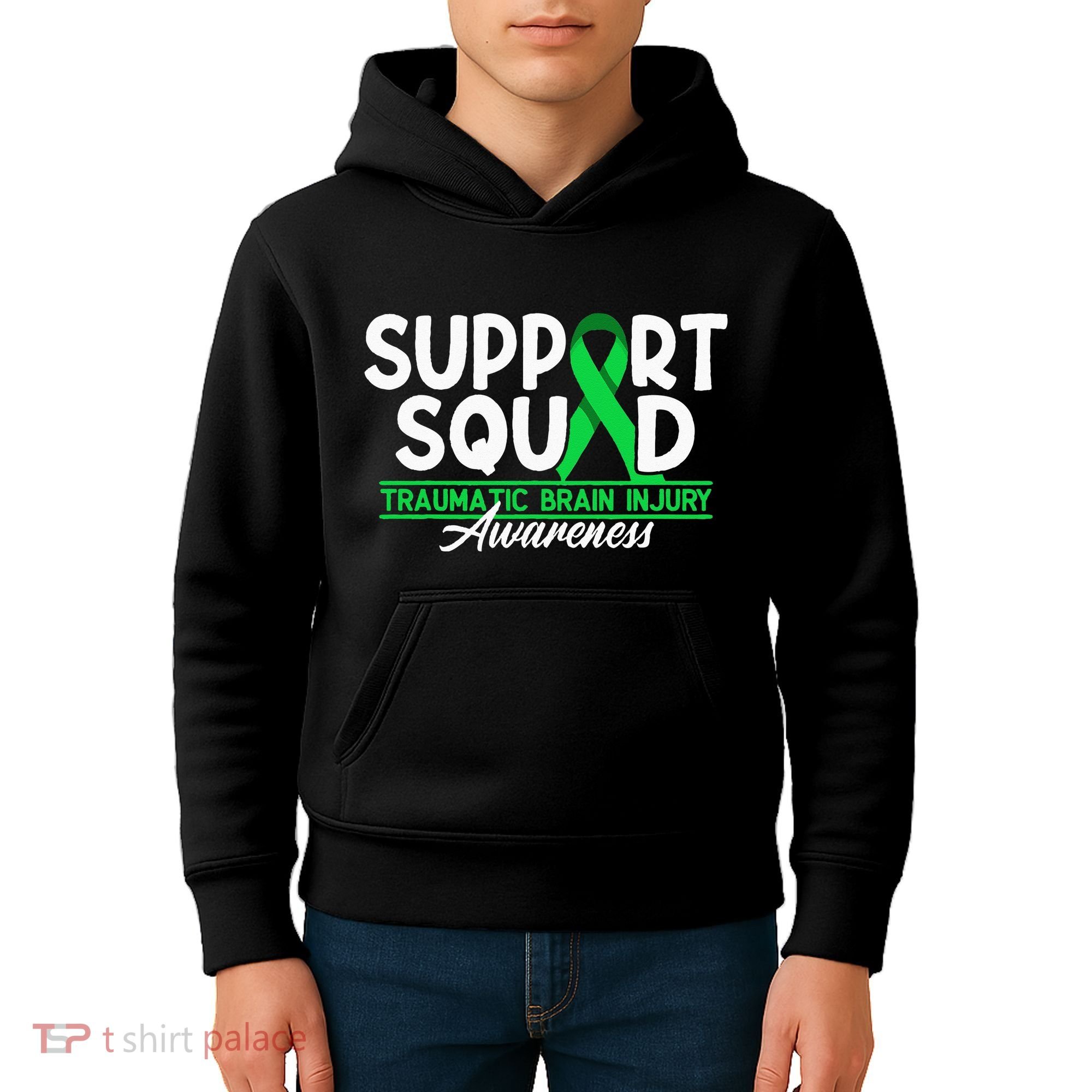 Cancer Support Awareness Squad I TBI Traumatic Brain Injury Kids Hoodie