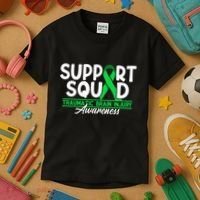 Cancer Support Awareness Squad I TBI Traumatic Brain Injury Kids T-Shirt thumb 3