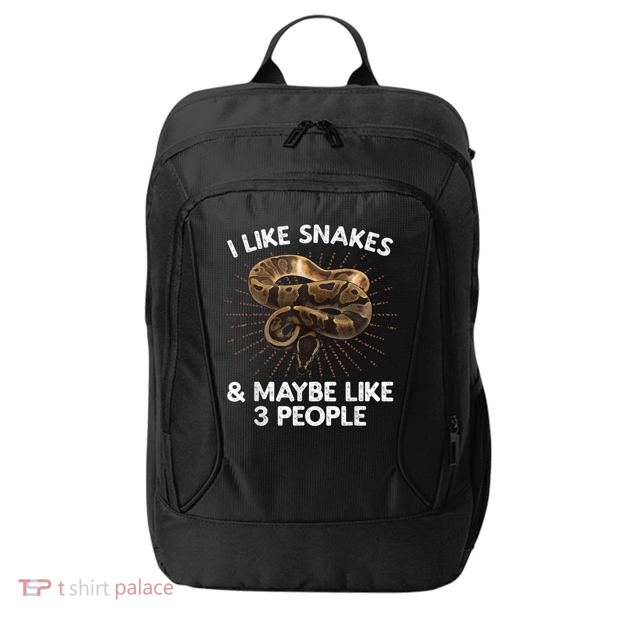 Cool Snake Art For Men Women Ball Python Rattlesnake Reptile City Backpack