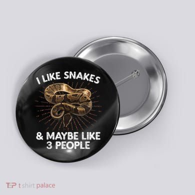 Cool Snake Art For Men Women Ball Python Rattlesnake Reptile Button