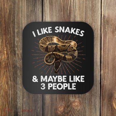 Cool Snake Art For Men Women Ball Python Rattlesnake Reptile Coaster