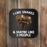 Cool Snake Art For Men Women Ball Python Rattlesnake Reptile Coaster thumb 0