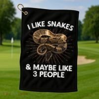 Cool Snake Art For Men Women Ball Python Rattlesnake Reptile Golf Towel thumb 1