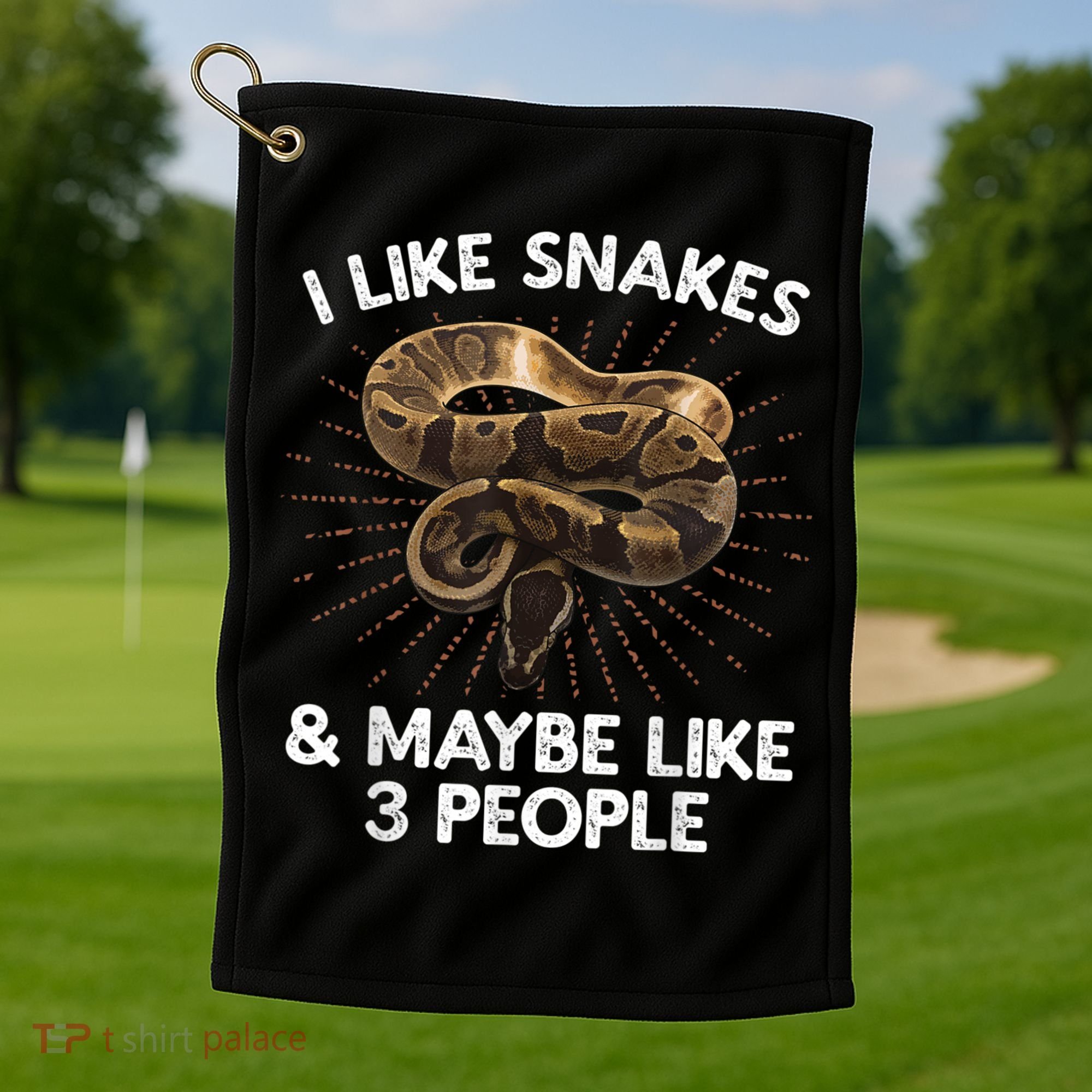 Cool Snake Art For Men Women Ball Python Rattlesnake Reptile Golf Towel