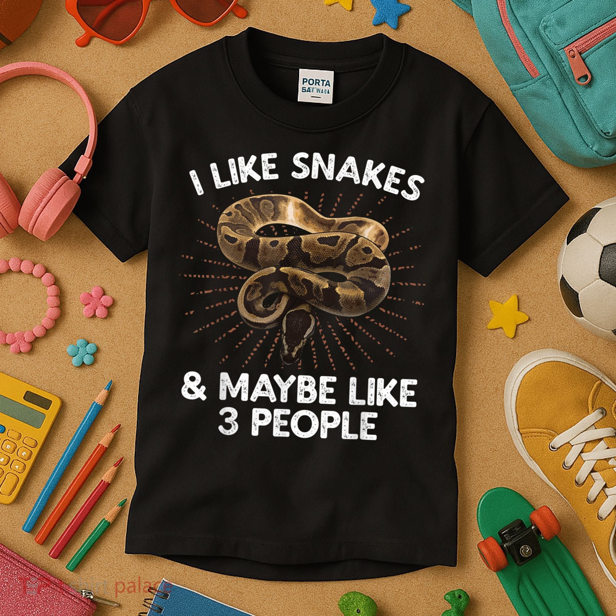 Cool Snake Art For Men Women Ball Python Rattlesnake Reptile Kids T-Shirt