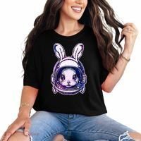 Cute Space Astronaut Bunny Rabbit Comfort Colors T-Shirt thumb 0