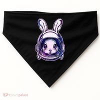 Cute Space Astronaut Bunny Rabbit USA-Made Doggie Bandana thumb 0