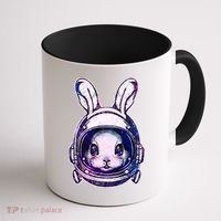 Cute Space Astronaut Bunny Rabbit Coffee Mug thumb 1