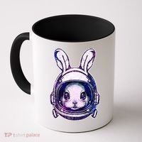 Cute Space Astronaut Bunny Rabbit Coffee Mug thumb 0