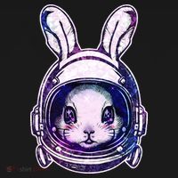 Cute Space Astronaut Bunny Rabbit Polo thumb 3