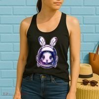 Cute Space Astronaut Bunny Rabbit Women's Tank Top thumb 2