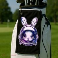 Cute Space Astronaut Bunny Rabbit Golf Towel thumb 2
