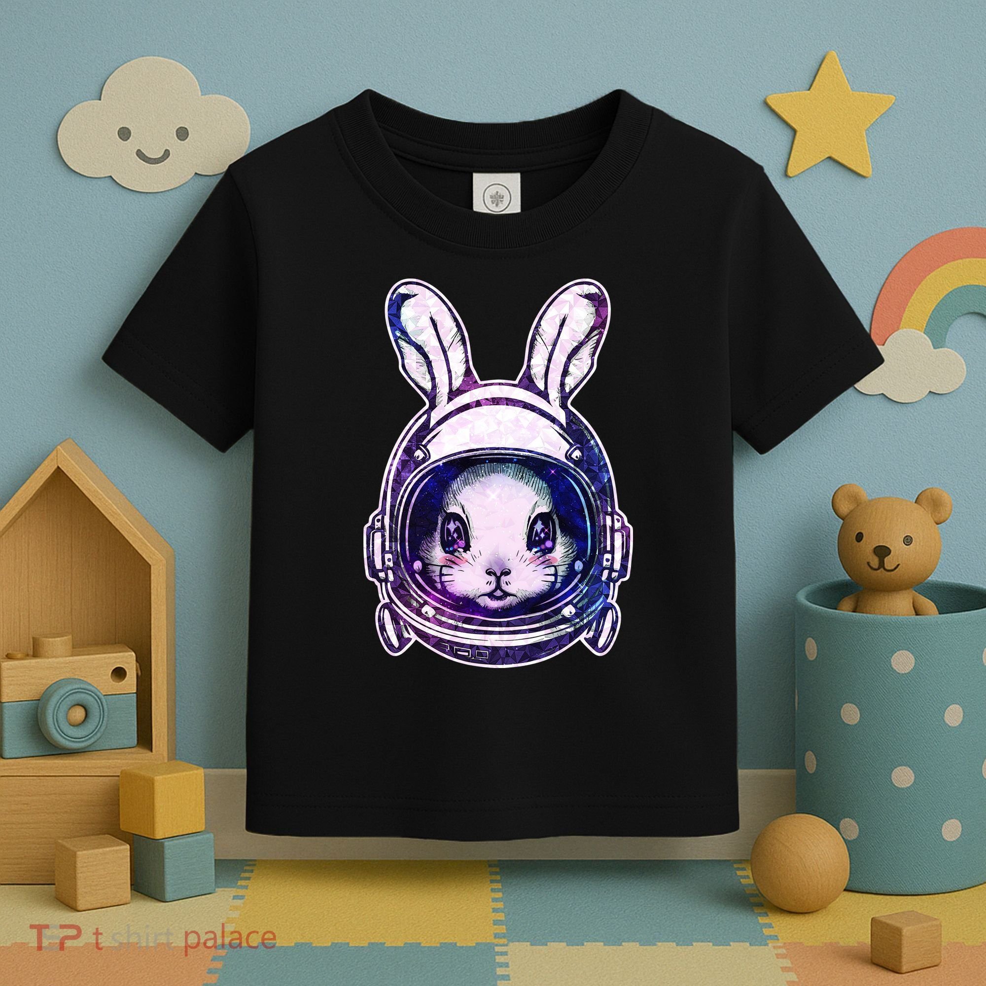 Cute Space Astronaut Bunny Rabbit Toddler T-Shirt