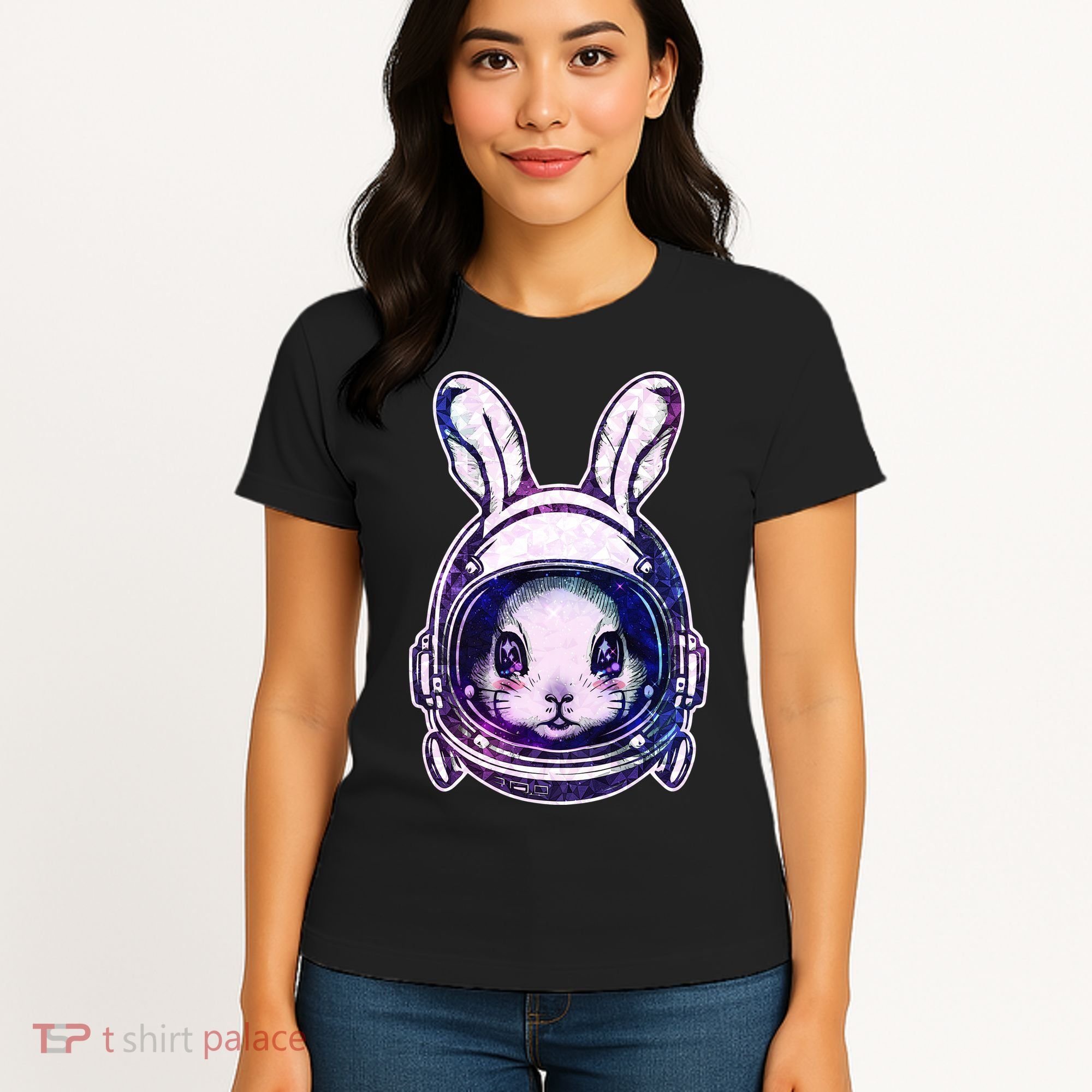 Cute Space Astronaut Bunny Rabbit Women's T-Shirt