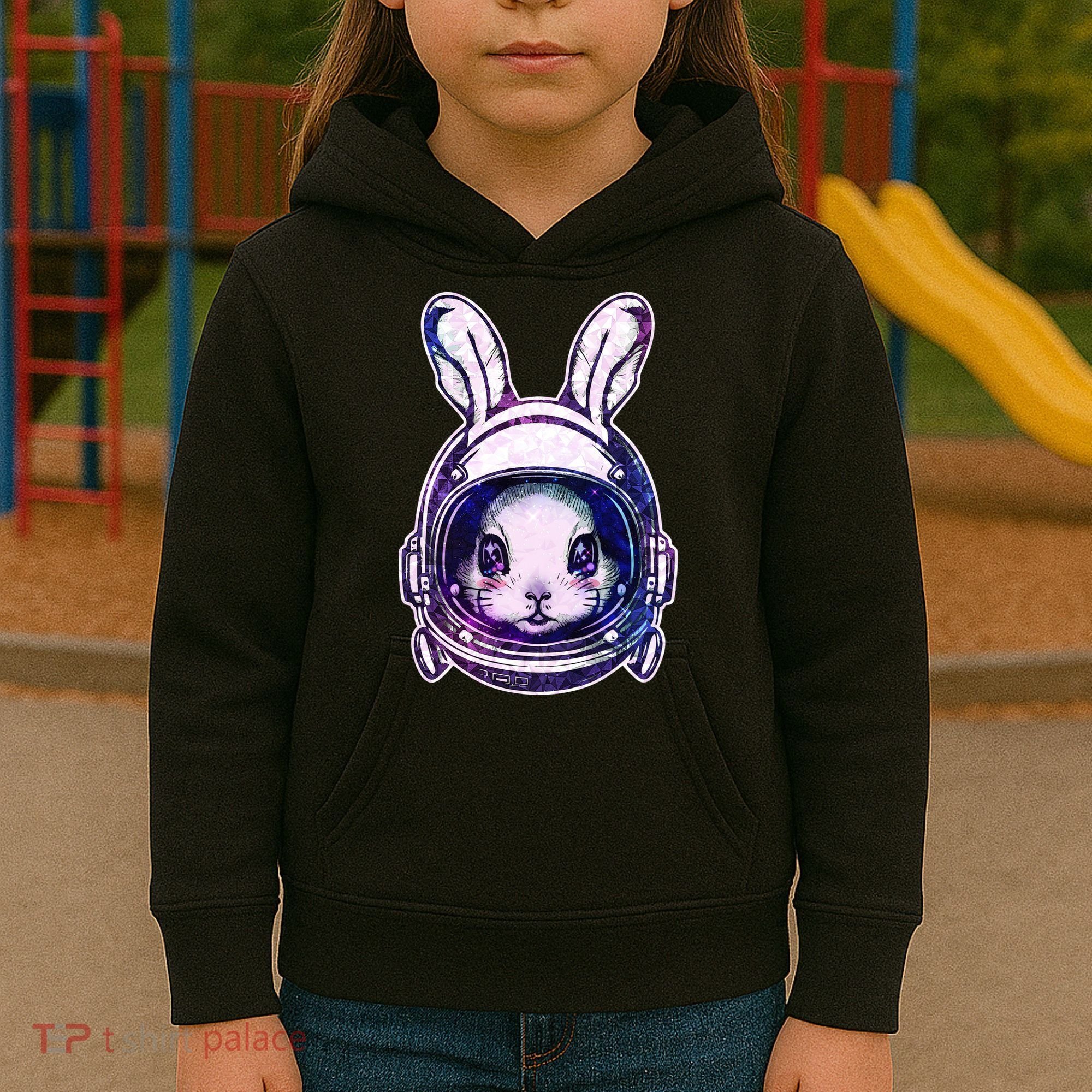 Cute Space Astronaut Bunny Rabbit Kids Hoodie