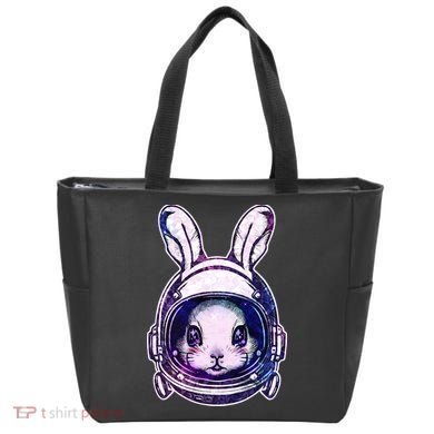 Cute Space Astronaut Bunny Rabbit Tote Bag