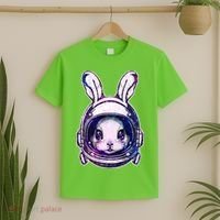 Cute Space Astronaut Bunny Rabbit T-Shirt thumb 2