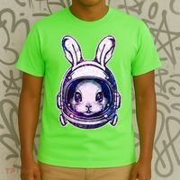 Cute Space Astronaut Bunny Rabbit T-Shirt thumb 3