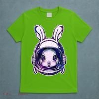 Cute Space Astronaut Bunny Rabbit T-Shirt thumb 5