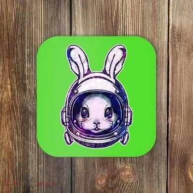Cute Space Astronaut Bunny Rabbit Coaster