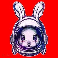 Cute Space Astronaut Bunny Rabbit Santa Hat thumb 1