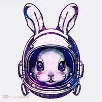 Cute Space Astronaut Bunny Rabbit Garment-Dyed Sweatshirt thumb 2