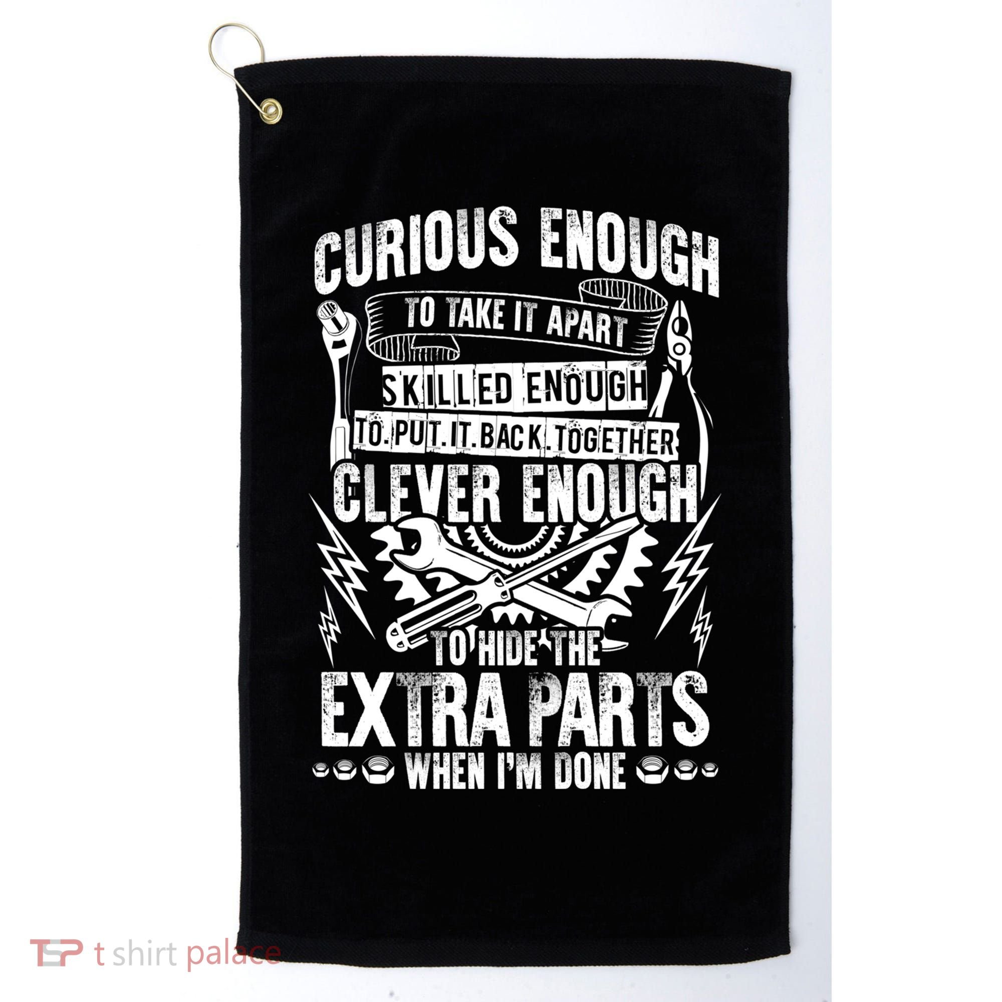 Curious Skilled And Clever Gift Funny Car Auto Truck Mechanic Meaningful Gift Golf Towel