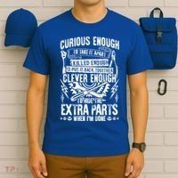 Curious Skilled And Clever Gift Funny Car Auto Truck Mechanic Meaningful Gift T-Shirt thumb 6