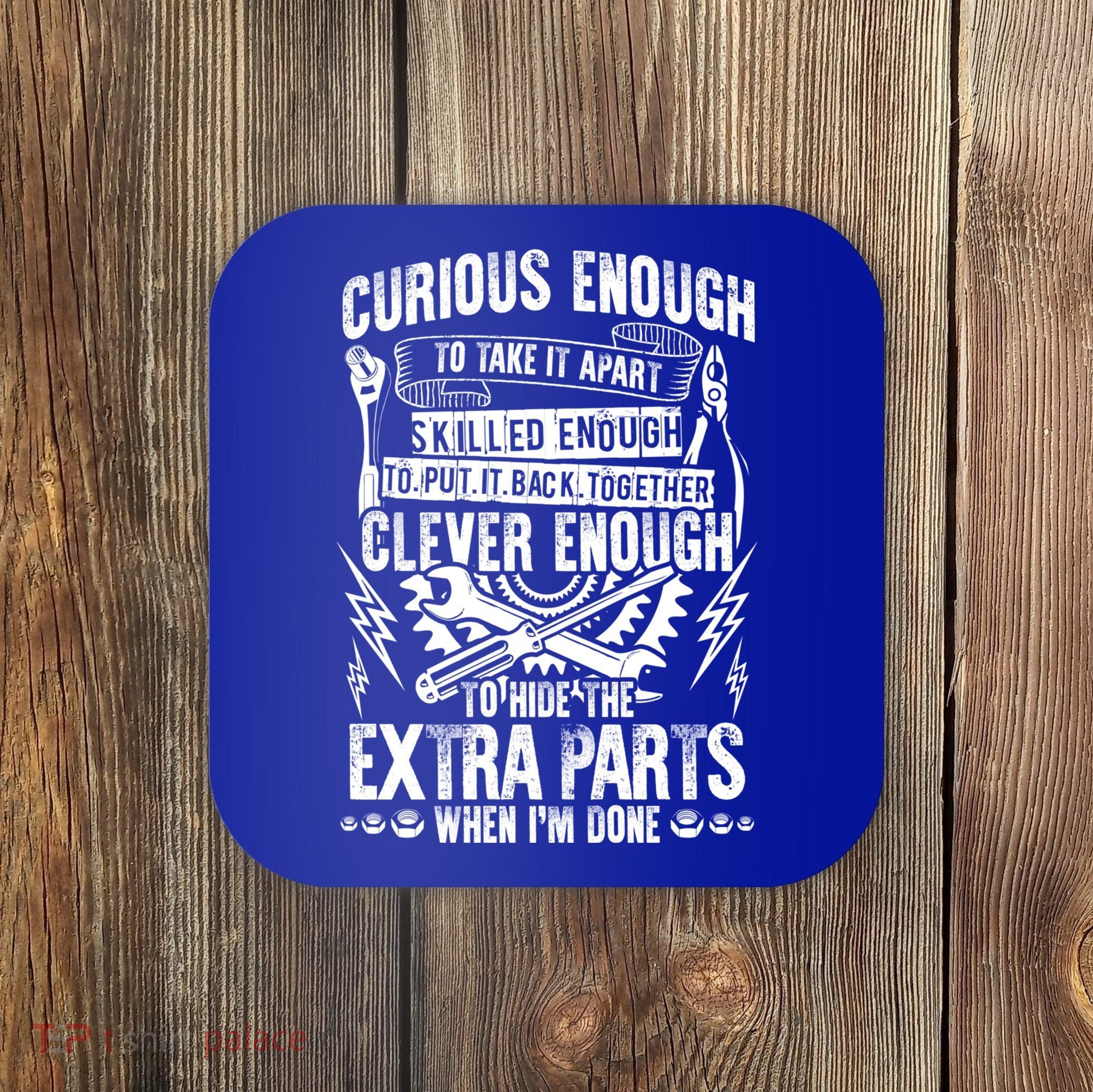 Curious Skilled And Clever Gift Funny Car Auto Truck Mechanic Meaningful Gift Coaster