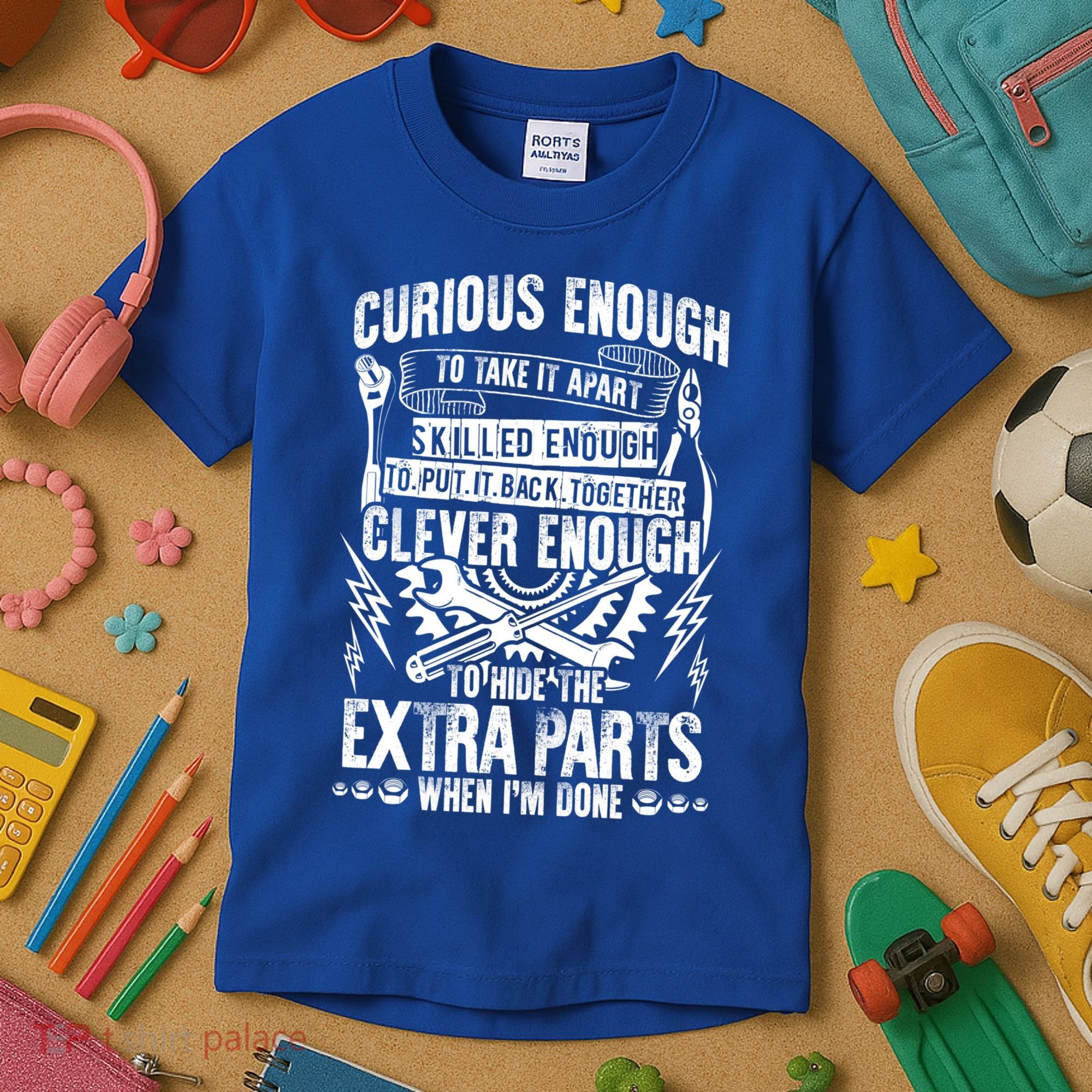 Curious Skilled And Clever Gift Funny Car Auto Truck Mechanic Meaningful Gift Kids T-Shirt