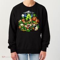 Cat Selfie Alien Leprechaun Bigfoot UFO St Patricks Day Women's Sweatshirt thumb 0