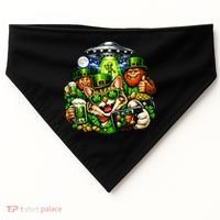 Cat Selfie Alien Leprechaun Bigfoot UFO St Patricks Day USA-Made Doggie Bandana thumb 0