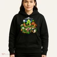 Cat Selfie Alien Leprechaun Bigfoot UFO St Patricks Day Hoodie thumb 5