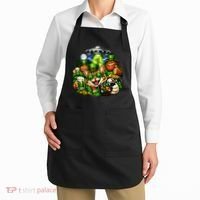 Cat Selfie Alien Leprechaun Bigfoot UFO St Patricks Day Apron thumb 2