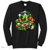 Cat Selfie Alien Leprechaun Bigfoot UFO St Patricks Day Sweatshirt thumb 0