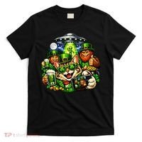 Cat Selfie Alien Leprechaun Bigfoot UFO St Patricks Day T-Shirt thumb 0