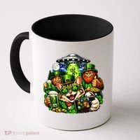Cat Selfie Alien Leprechaun Bigfoot UFO St Patricks Day Coffee Mug thumb 0