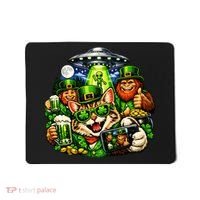 Cat Selfie Alien Leprechaun Bigfoot UFO St Patricks Day Mousepad thumb 0