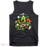 Cat Selfie Alien Leprechaun Bigfoot UFO St Patricks Day Tank Top thumb 0