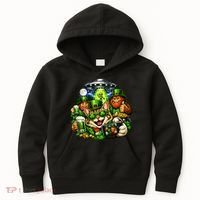Cat Selfie Alien Leprechaun Bigfoot UFO St Patricks Day Kids Hoodie thumb 0