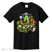 Cat Selfie Alien Leprechaun Bigfoot UFO St Patricks Day Kids T-Shirt thumb 0